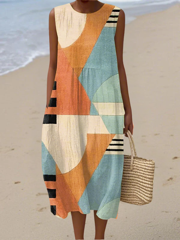 Iris | Robe Midi Géométrique