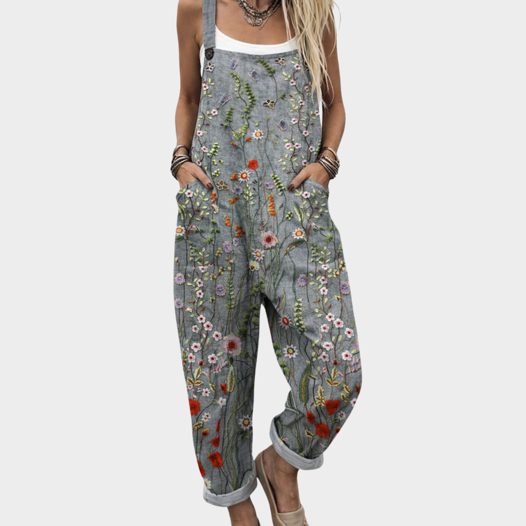 Gris / Fleurs / 5XL