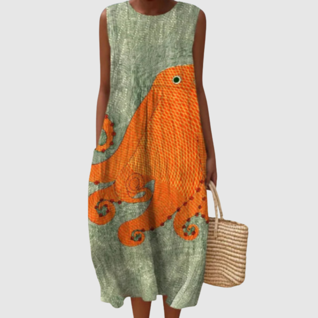 Tess | Robe Midi Océanique