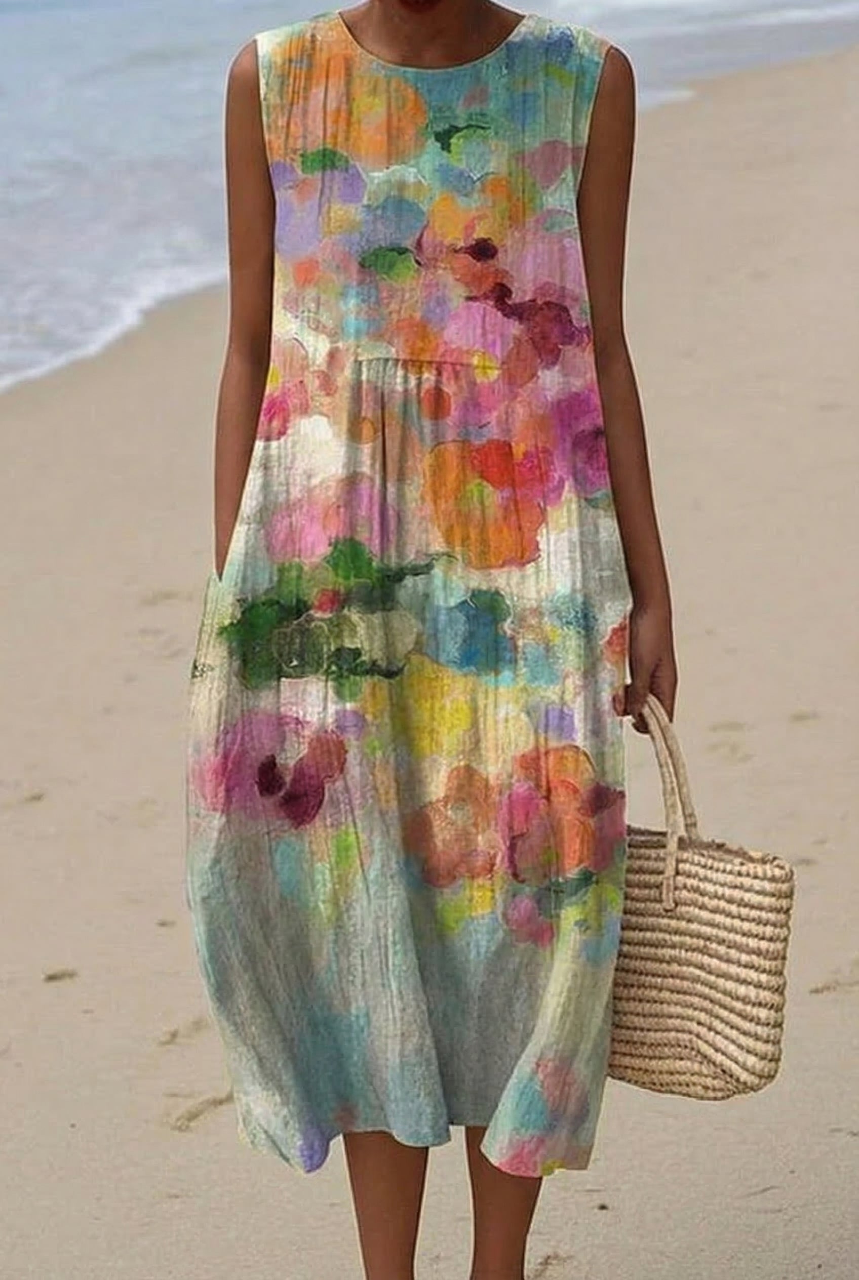 Victoire | Robe Midi Aquarelle Éclatante