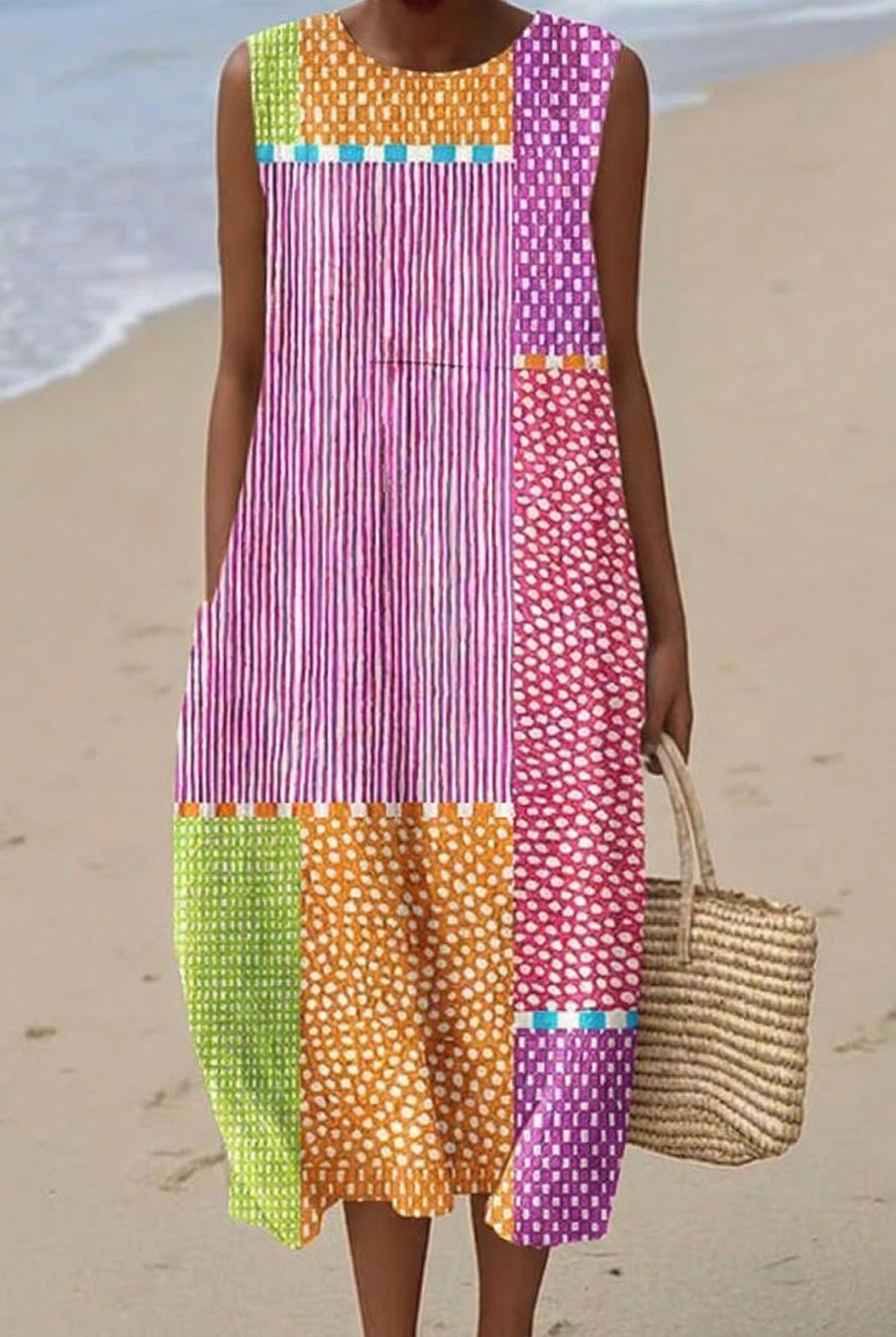 Noémie | Robe Midi Patchwork Fiesta