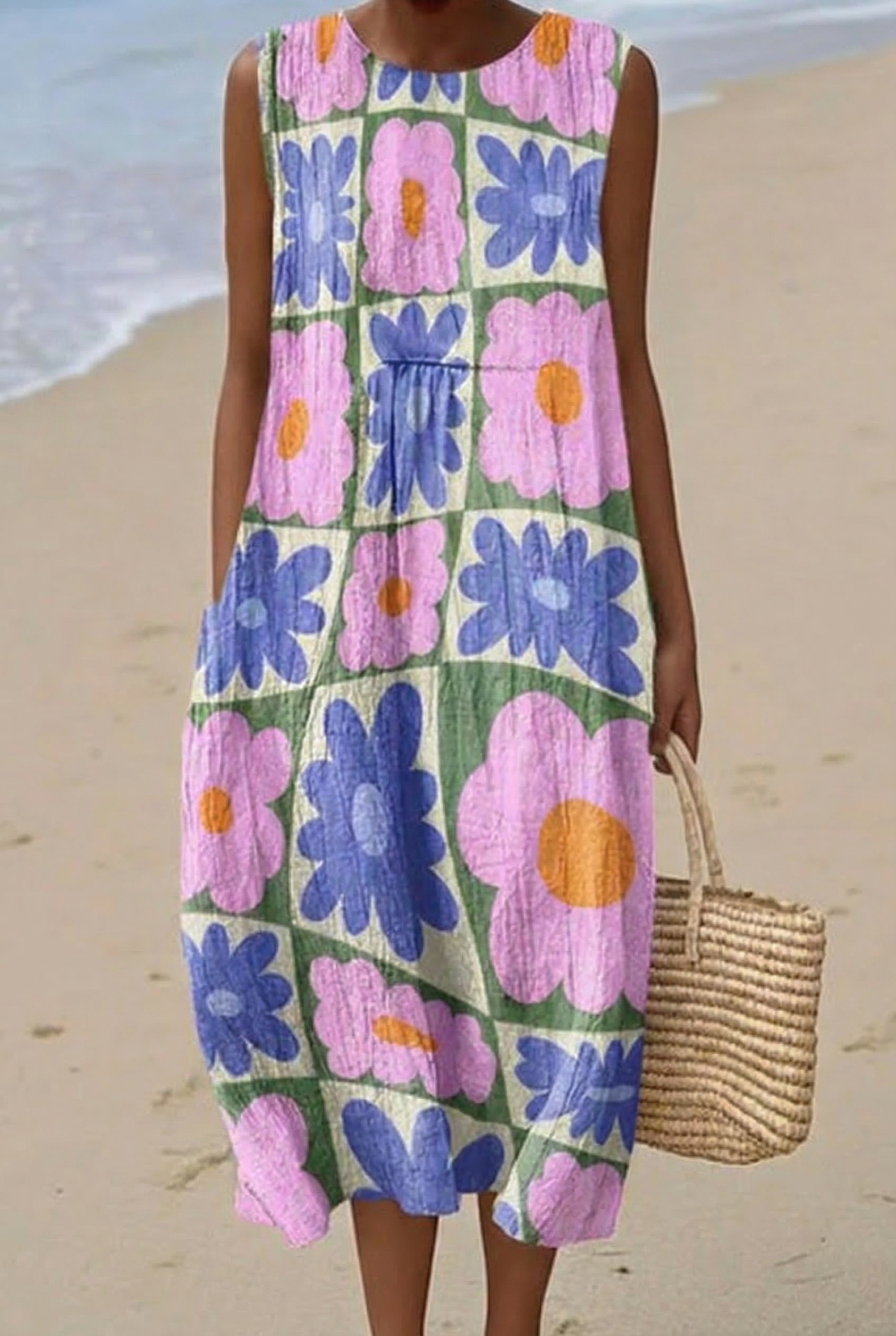 Gaëlle | Robe Midi Fleurs Pop Rétro